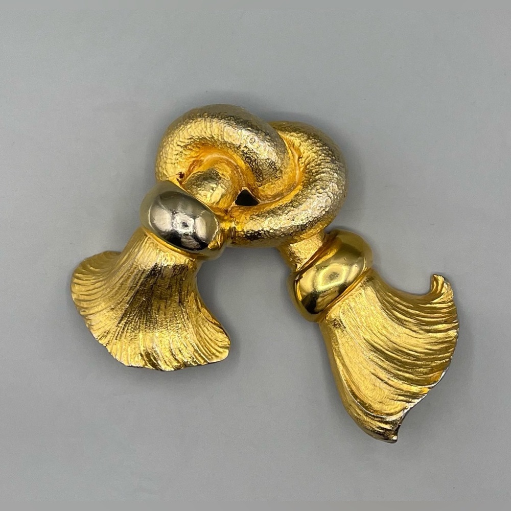 Christopher Ross Sculpted Knot Tassel Belt Buckle, 1988, 24k Gold Plated, RARE